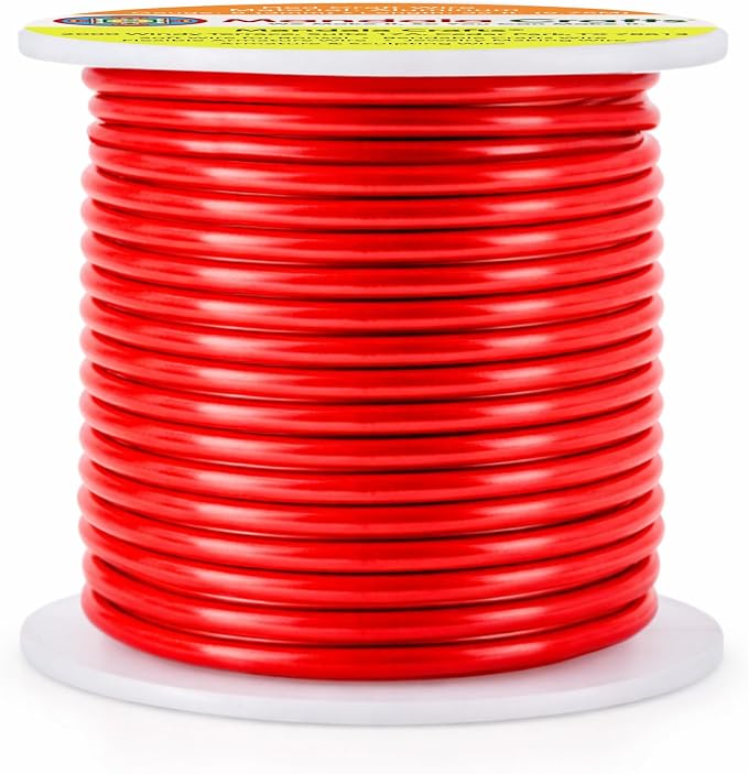Mandala Crafts 8 Gauge Red Anodized Aluminum Craft Wire, 32 FT | Colored - Image 2