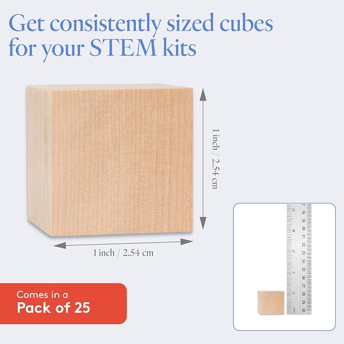 DIY Wood Cubes 1-inch, Wooden Blocks - Image 4