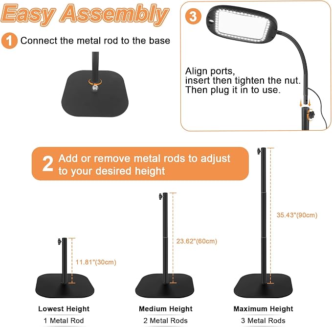 Floor Magnifying Glass with Light and Stand, 30X & 10X Floor Magnifying Lamp - Image 6