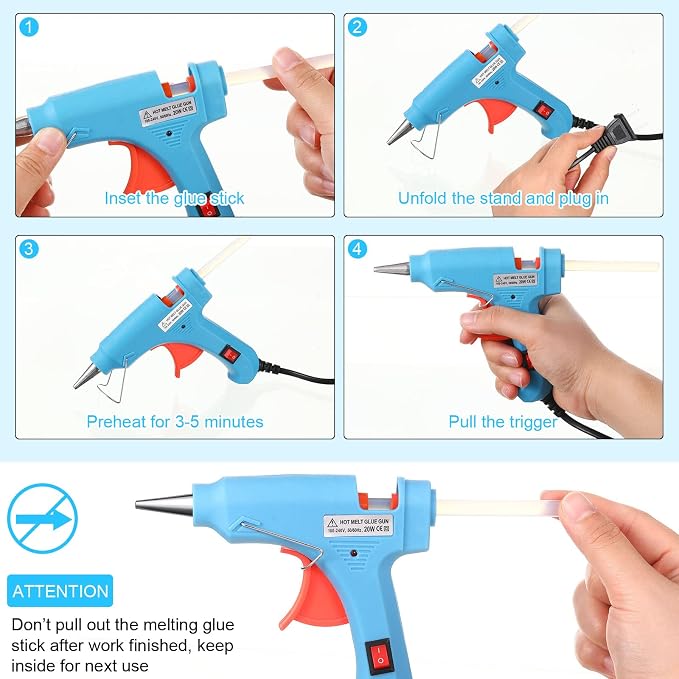 Zhengmy 12 Pieces Mini Hot Glue Gun Crafts Hot Melt Guns Fast Preheating and - Image 4