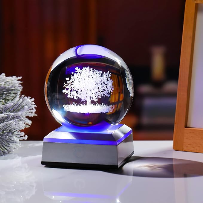 Ornalrist Crystal Ball 3D Engraved Tree of Life - Image 7