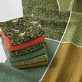 Tropical Patchwork Fabric Panel 100x155 cm – 100% Cotton Satin, 6 Coordinated by FabricsTown