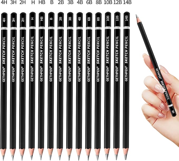 GETHPEN Drawing Sketching Pencil Set, 14 Pieces Graphite Pencils | 14Pcs - Image 2