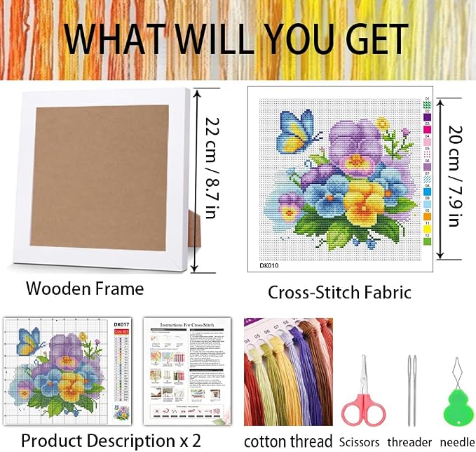 VIGEGU Flowers Cross Stitch Kits - Image 3