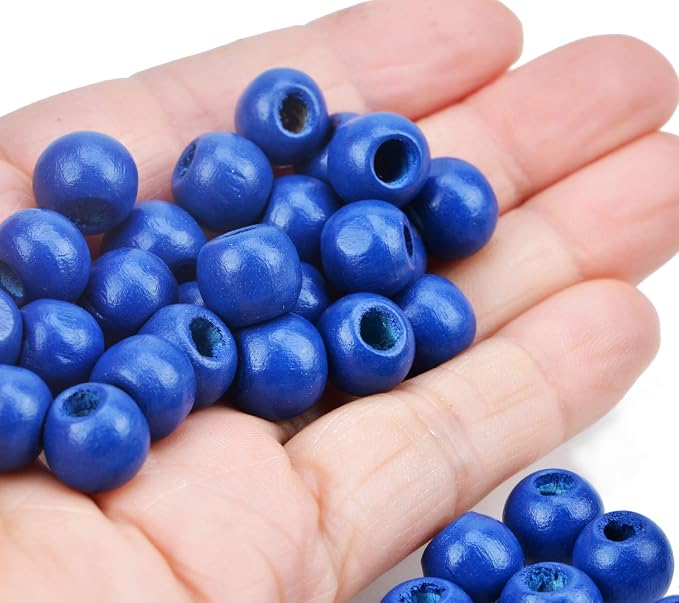 AD Beads Wood Spacer Loose Wooden Craft Beads Big Hole Beads Assorted - Image 4