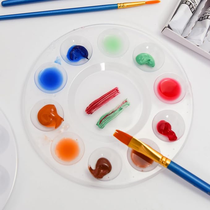 12Pcs Clear Paint Tray Palettes, Plastic Paint Pallets - Image 3