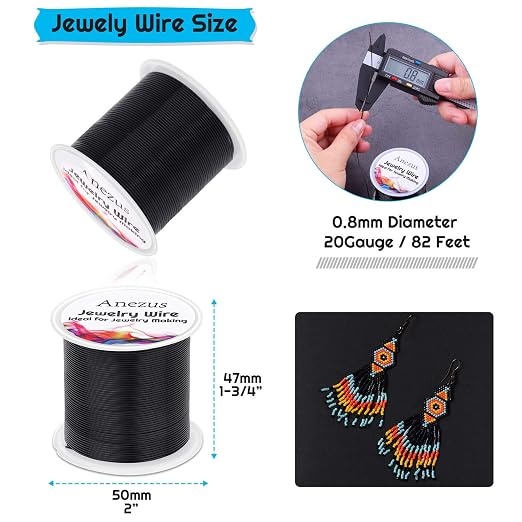 anezus 20 Gauge Jewelry Wire, 28 Yards Craft Wire Tarnish Resistant Copper - Image 2