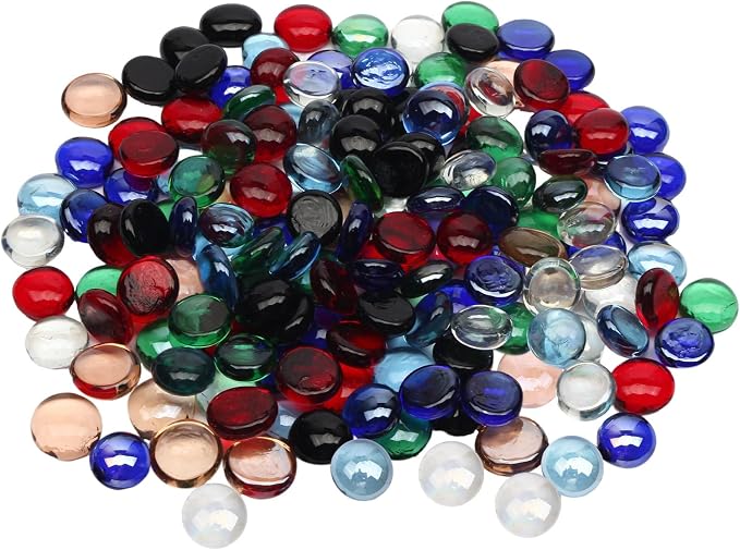 10 lb Assorted Glass Beads for Vases, Glass Pebbles by Unknown