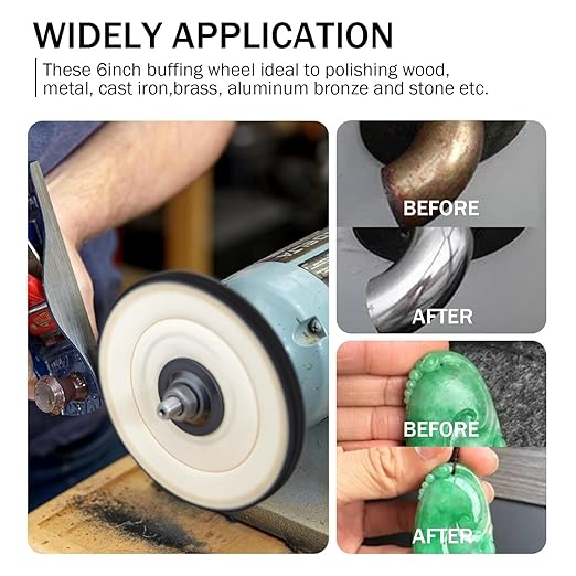 SCOTTCHEN Buffing Polishing Wheels 6in x 1/2in Arbor Soft (30Ply) / Fine (50Ply) / Medium (42Ply) / Coarse (50Ply) / Rough (5Ply) for Bench Grinder - 5pcs