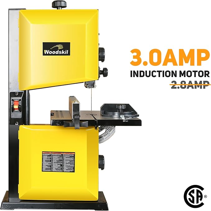 3-Amp 9-Inch Band Saw, 2500FPM Benchtop Bandsaw with Removable Safty Key, Cast Aluminum Table, Steel Base for woodworking