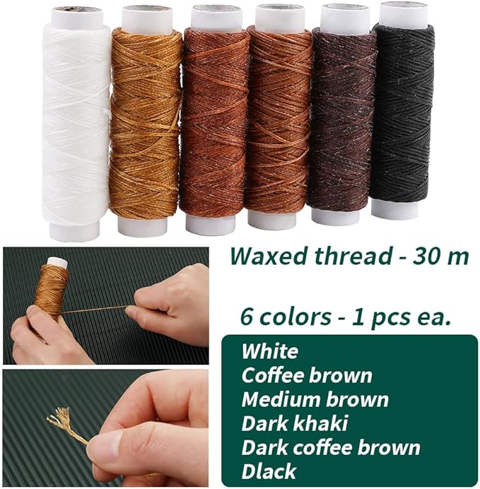 WONVOC Book Binding Kit, Book Making Kit, Bone Folder Tool for Paper Crafting, Awl Tool Bookbinding,Waxed Thread, Bookbinding Needles for DIY Bookbinding Crafts