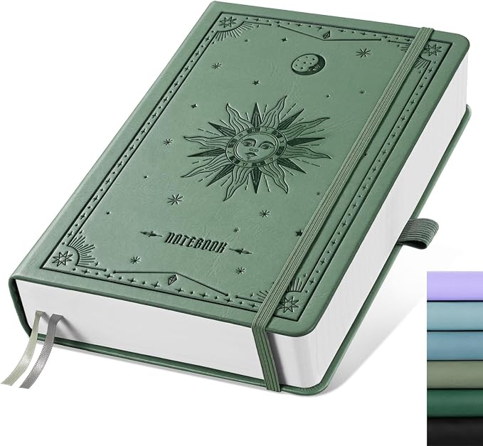 EMSHOI Blank Journal Notebook, 320 Pages, A5 Size | Leather Hardcover, 100 GSM by EMSHOI