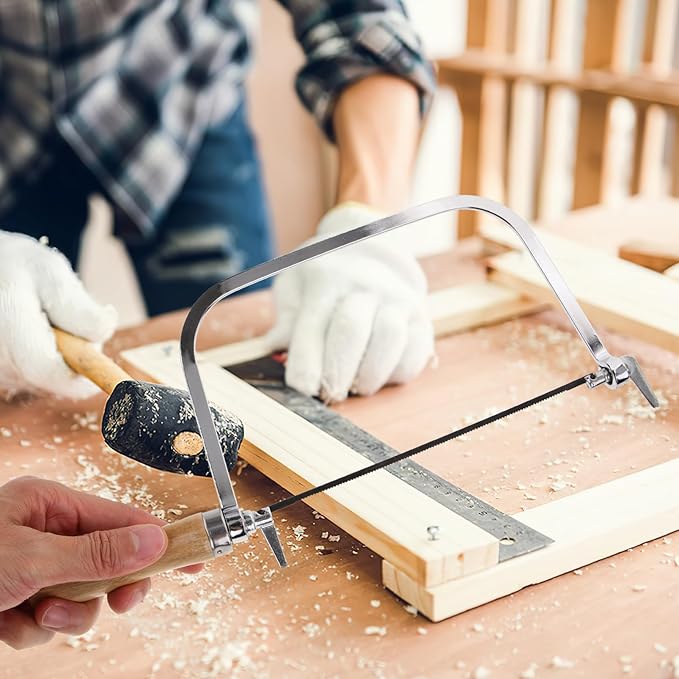 Coping Saw Coping Frame and 4 Replacement Blades Hand Carving Saw Hand Woodworking Tool