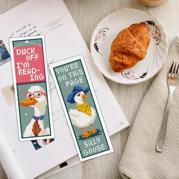 INFUNLY 6PCS Duck Cross Stitch Bookmark Kit - Image 7