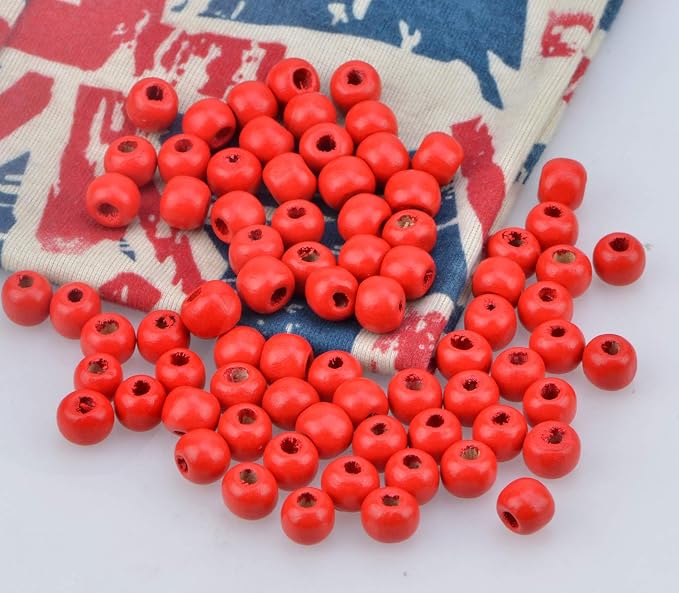 AD Beads Wood Spacer Loose Wooden Craft Beads Big Hole Beads Assorted - Image 5