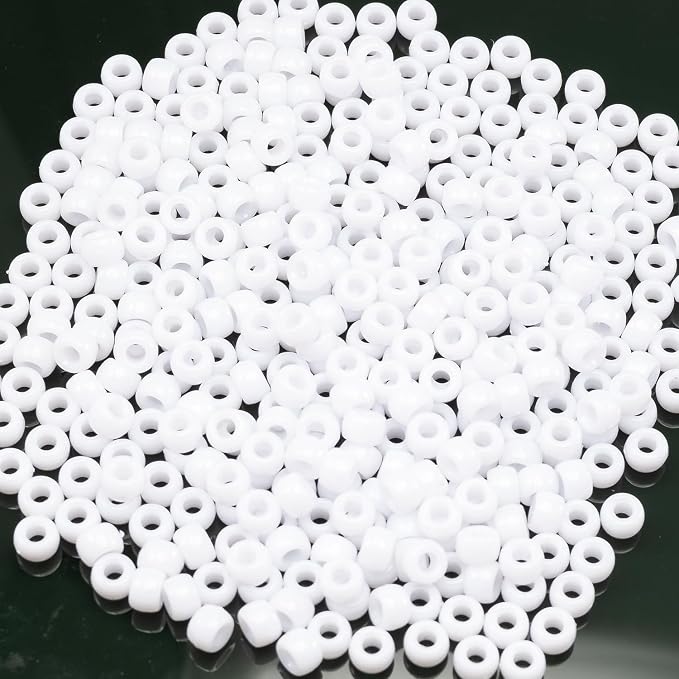 Gxueshan 1000 Pcs Acrylic White Pony Beads 6x9mm Bulk - Image 5