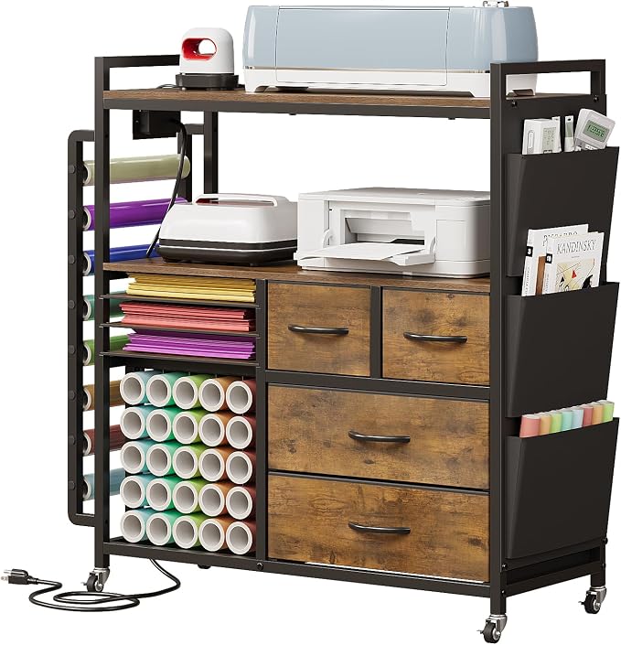 VENNQD Large Craft Organizer and Storage Rolling Cart Compatible by VENNQD