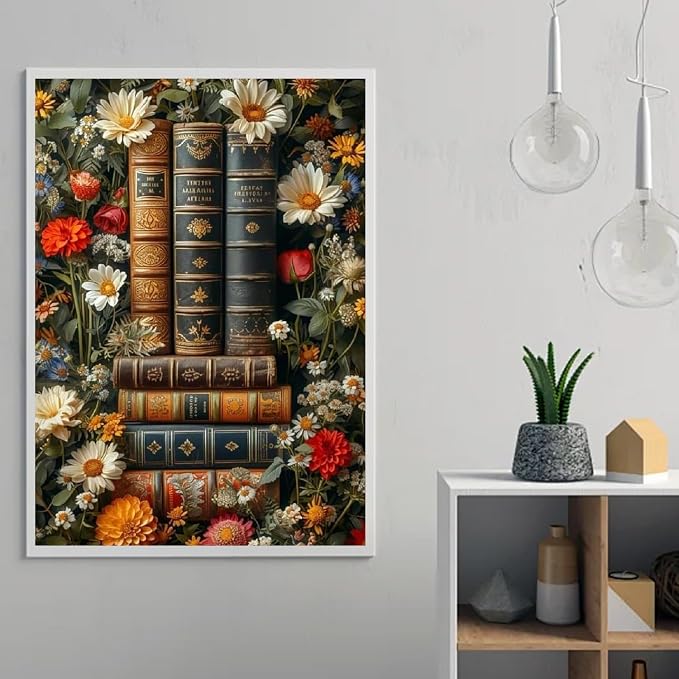 Book Flower Diamond Art Kits for Adults, DIY 5D Diamond Painting Kits for - Image 4