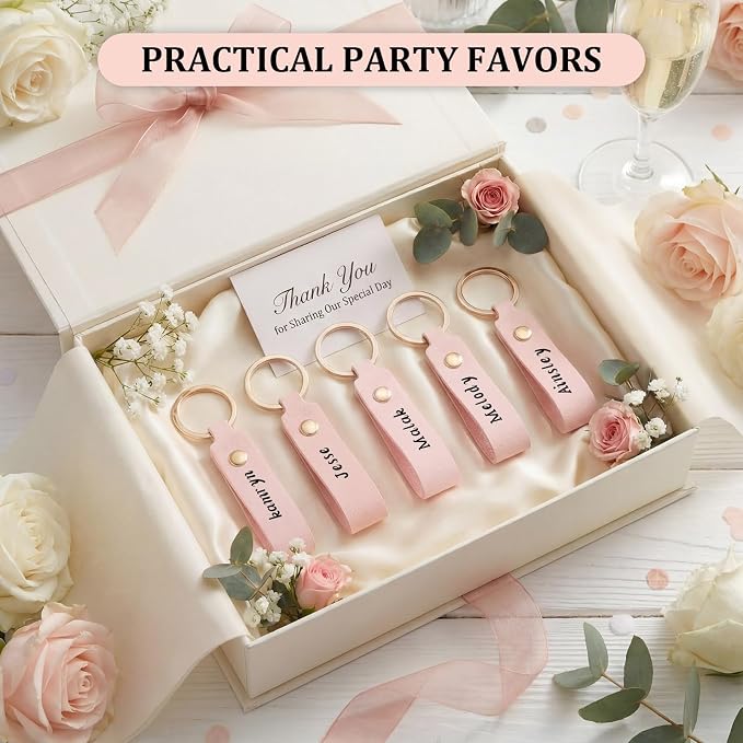 Wavyknot 50 Pcs PU Leather Keychain Blanks Bulk Laser Engraving Blanks Keychain - Image 3