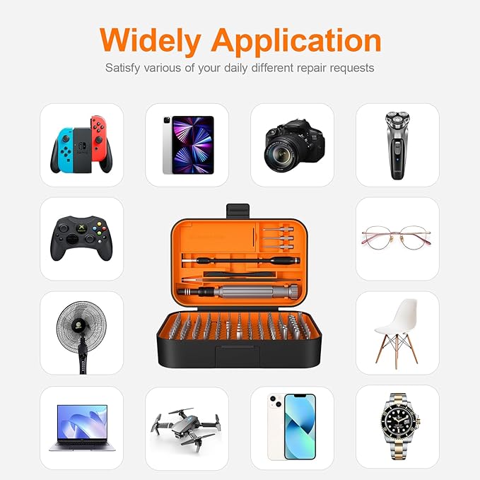 Precision Screwdriver Set, SOONAN 150 in 1 Electronics Tool Kit with 120 Bits Magnetic Screwdriver Set & 30-bit Tool Set Handy Repair Tool for Computer Phone Watch Camera Laptop, Orange