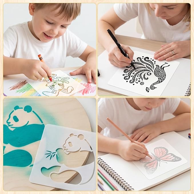 60 Pieces Animal Stencils for Painting, 3 & 5 Inch Reusable 60 Animal Designs - Image 5