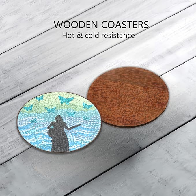 8 Pcs Singer Diamond Painting Coasters Kits - Image 6
