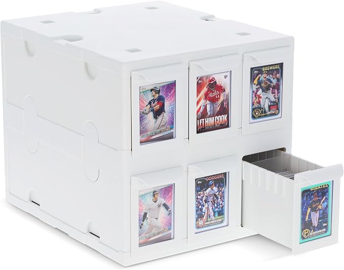 BCW 6 Drawer Card Catalog – White | Stackable Trading Card Organizer Box | by BCW