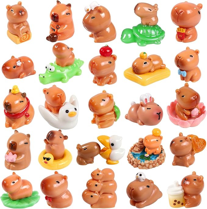 33 Pcs Mini Capybara Figurines 25 Style Adorable Resin Capybaras Miniatures by ywevyezc