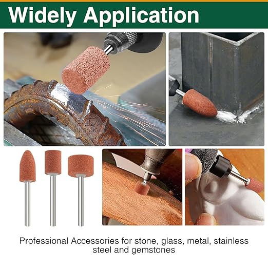 20 Pcs Wheel Sanding Kit, 1/8 Shank Aluminum Oxide Abrasive Wheels for Rotary Tools