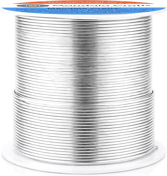 Mandala Crafts 20 Gauge Silver Tone Anodized Aluminum Craft Wire, 100 FT | - Image 2