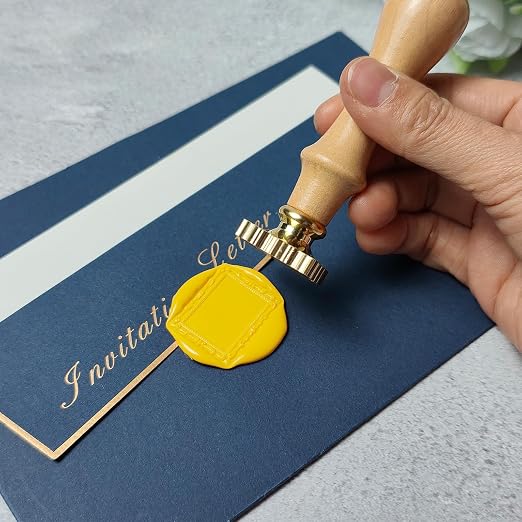 Frame Wax Seal Stamp, 3D Embossed Relief Carving Brass Head and Wood Handle - Image 7