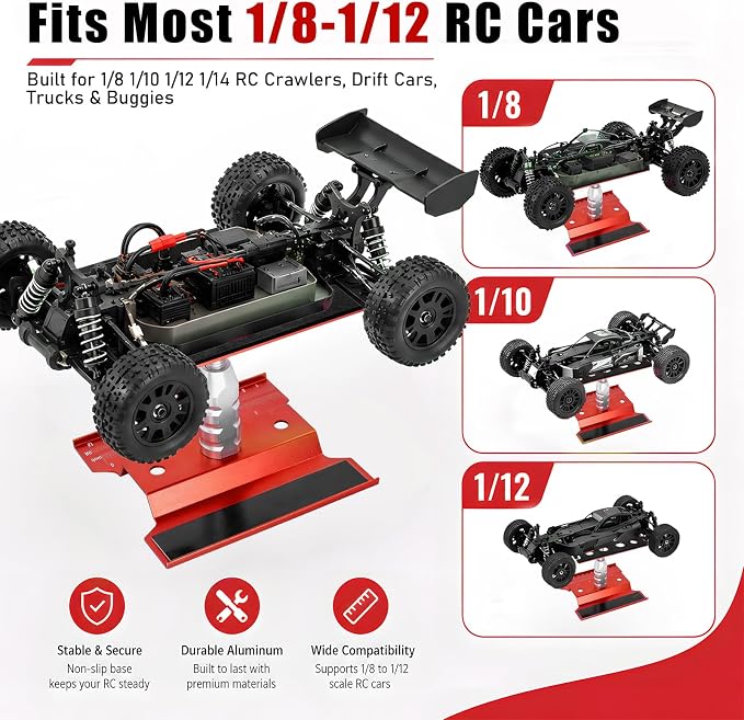 RC Car Repair Work Stand Lift Lower Adjustable Workstation Aluminum 360 Degree - Image 5