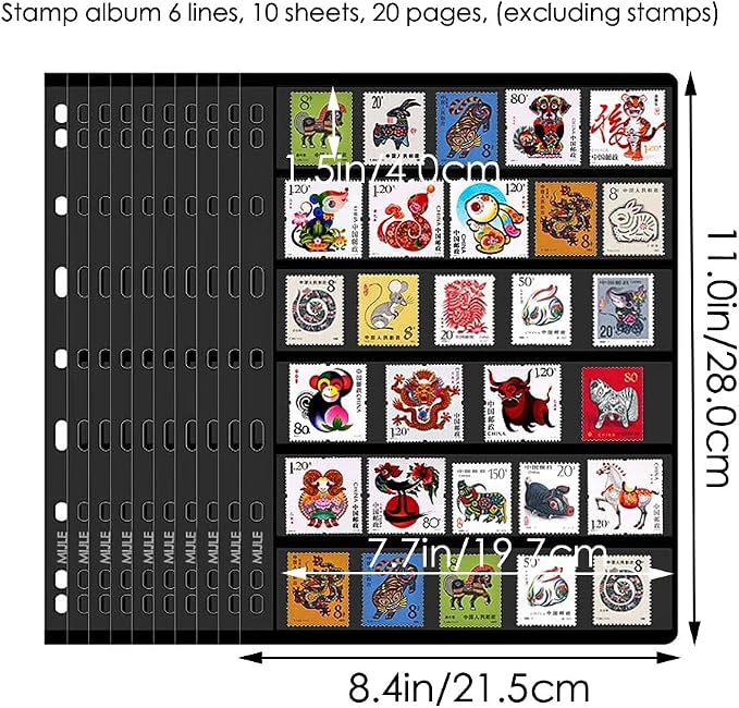 stamp album pages 6 row 10 Sheets Stamp Pages - Image 2