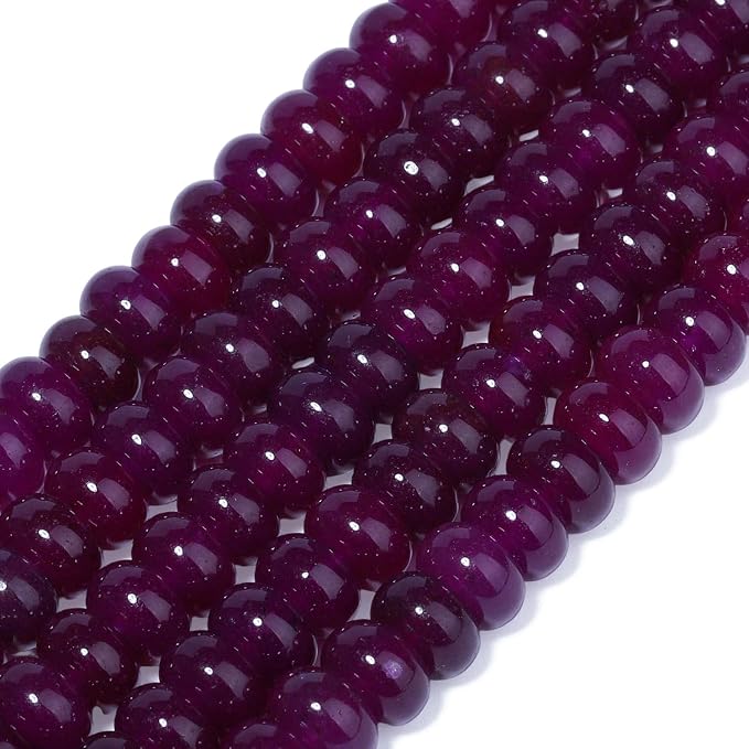 Songxi 5x8mm Natural Purple Chalcedony Stone Rondelle Beads, Gemstone - Image 3
