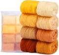 Wonvoc 2.82 oz Needle Felting Wool, 80 g Nature Wool Roving Yarn, Hand Spinning by wonvoc