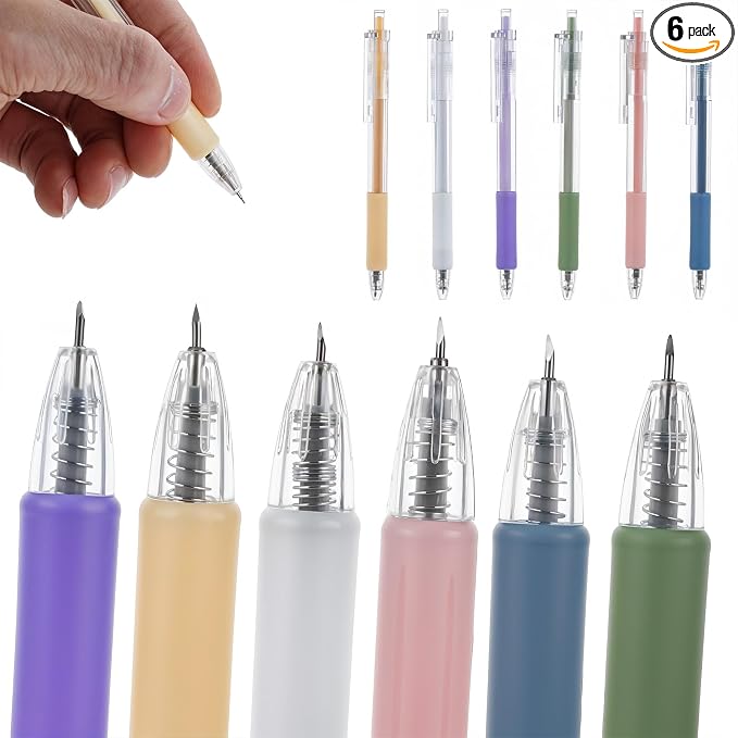 YUXIANLB Craft Exacto Knife Craft Cutting Tool 6PCS, Retractable Paper Pen by YUXIANLB