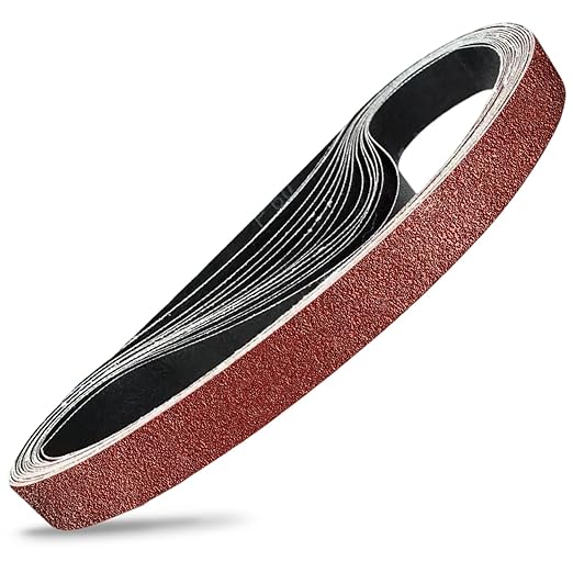 KonaFlex Sanding Belts 15 Pack 1x42 Inch Belt Sander Paper Aluminum Oxide with 60/80/120/150/240 Grits for Woodworking, Paint Sanding, Metalworking, Rust Removal