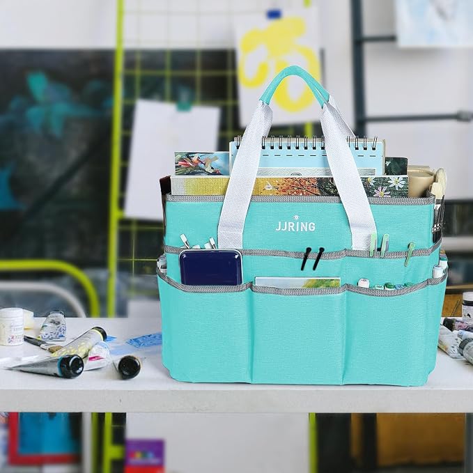 JJRING Craft Organizer Tote Bag, Large Art Storage Caddy - Image 2