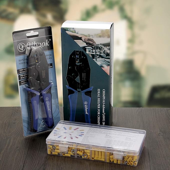 Qibaok Wire Terminals Crimping Tool Kit with 800 PCS Wire Connectors