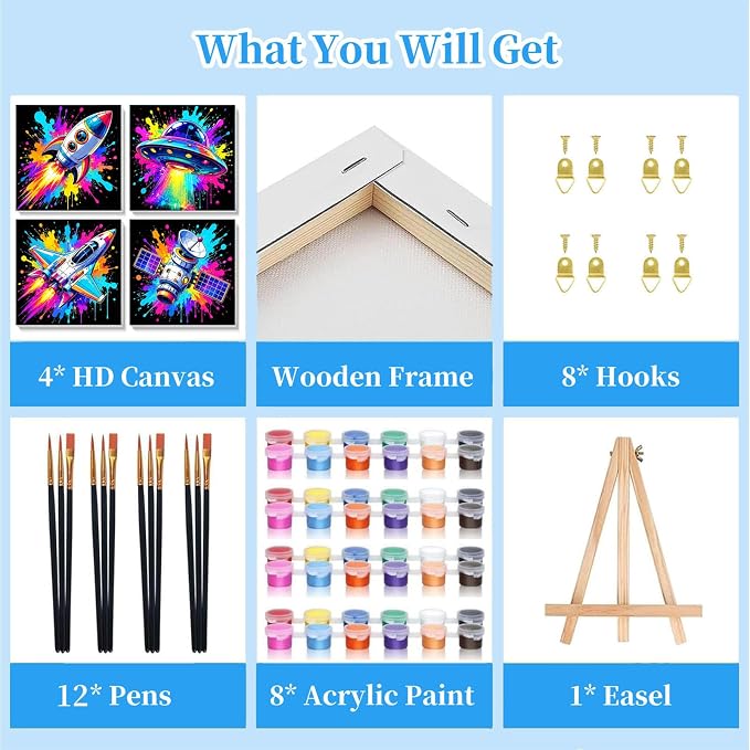 4 Pack Paint by Numbers Kit for Kids - Image 6