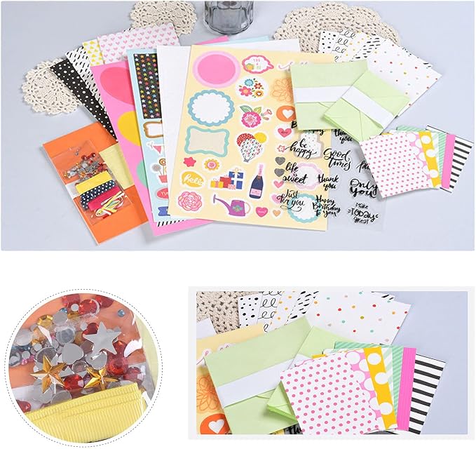 Huralona Handmade DIY Greeting Card Kits includes 16 Blank Cards 16 Colorful - Image 3