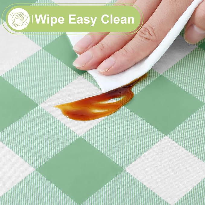 Smiry Rectangle Table Cloth, Waterproof Vinyl Tablecloth - Image 3