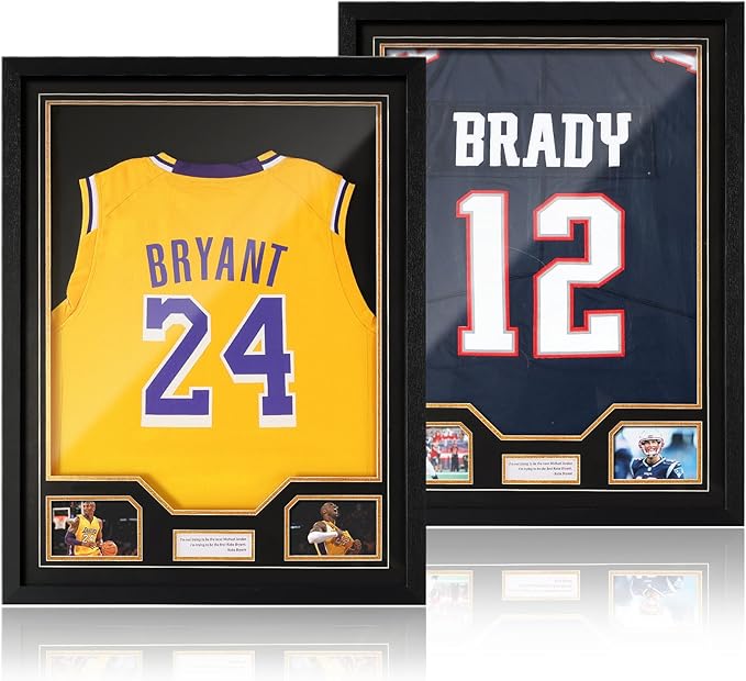 JupDec Jersey Frame Display Case 2 Pack, Large Clear Acrylic Shadow Box by JupDec