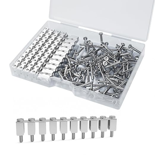 10 Pcs Fixed Bridge Jumper, FBI-10-6 Fixed Bridge Connectors for DIN Rail Terminal Blocks, Insert-Pull Bridging, Compatible with UK2.5B and UK5N, 10 Pole, 100 Screws Included