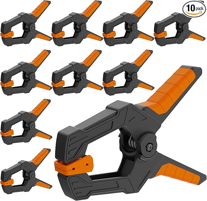 AMARTISAN 10-Pack Spring Clamps 4-inch, Heavy Duty Clips for Crafts, Backdrop Stand, Woodworking, Photography Studios, 2.56 Inch Mouth Opening