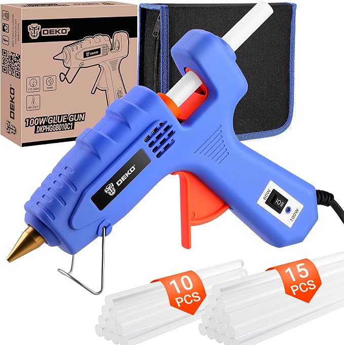 Hot Glue Gun Full Size: DEKOPRO 60/100Watt Dual Temp Hot Glue Gun Kit by DEKOPRO