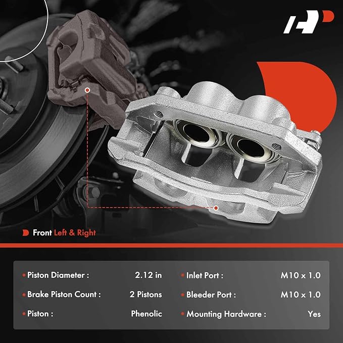 A-Premium Front Disc Brake Caliper Assembly with Bracket Compatible with Dodge, Ram and Chrysler Models - Durango/Aspen 2007-2009, Dakota/Ram 1500 2009-2010, 1500 2011-2018, Dakota 2011, 1500 Classic