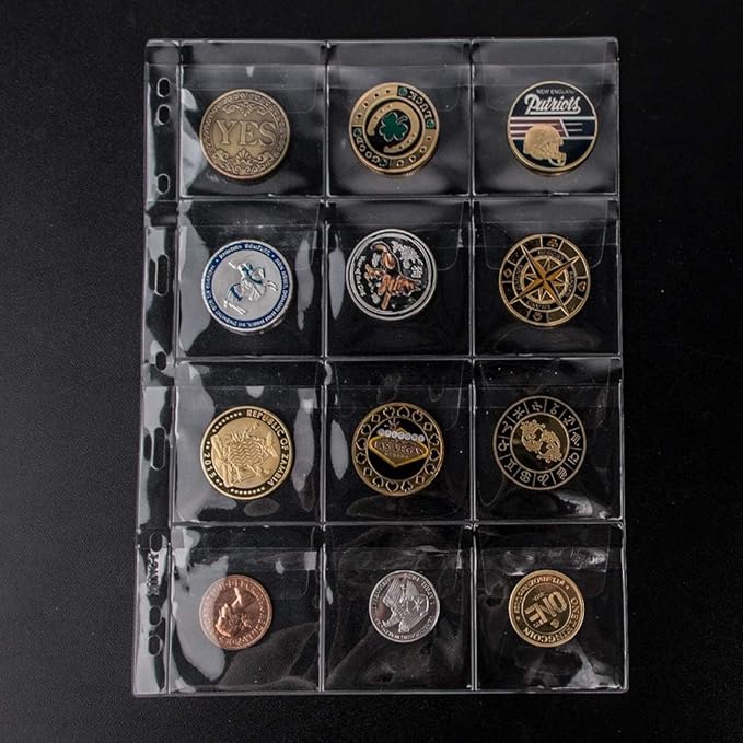 Coin Collecting Pages 5 Sheets 12 Pockets Standard 9Hole Coin Pocket Inserts - Image 4