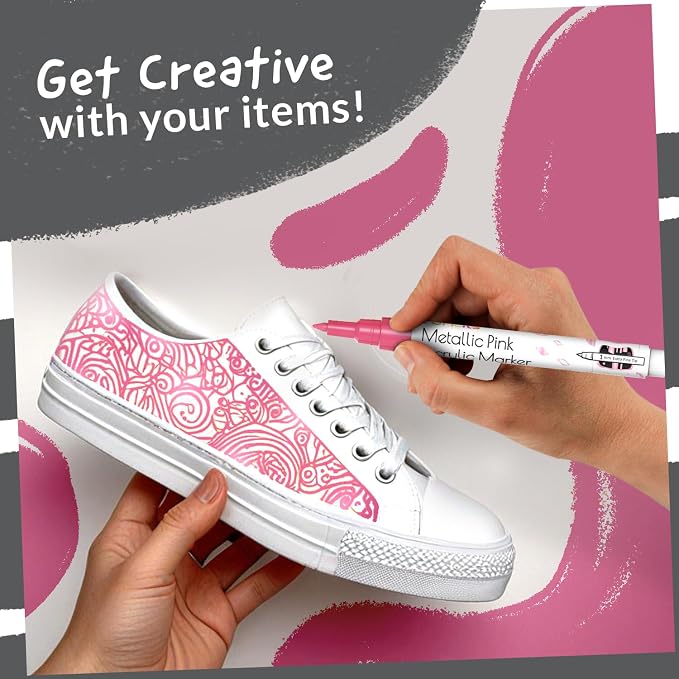 5 Acrylic Metallic Pink Paint Pen - Image 7