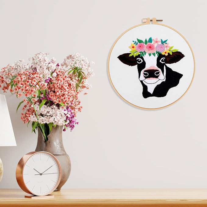 Louise Maelys Cow Beginners Embroidery Kits, Cross Stitch Starter kit - Image 7